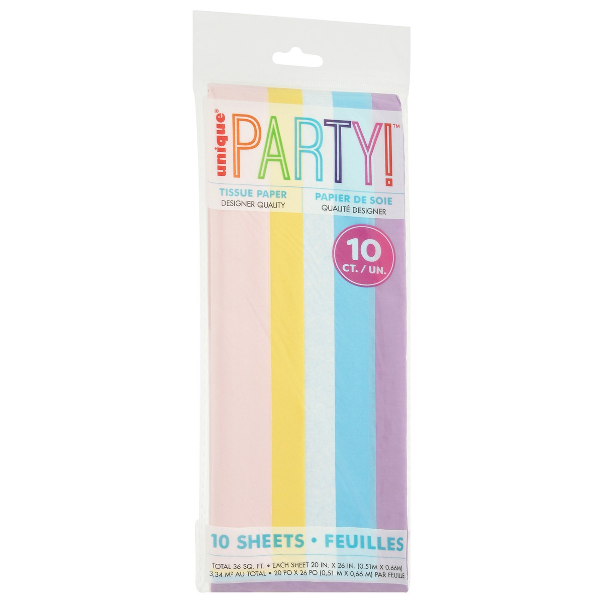 slide 2 of 9, Unique Party! Assorted Pastel Tissue Paper 10 Sheets, 1 ct