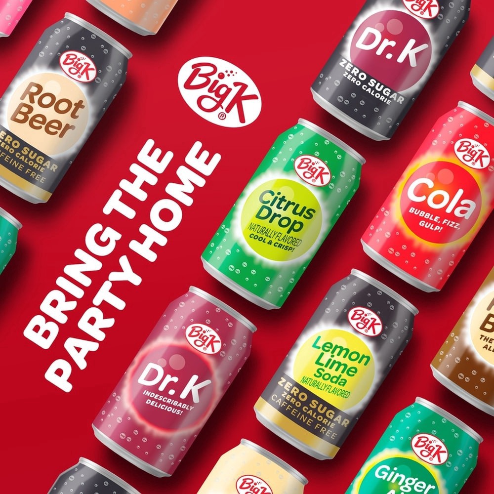 slide 3 of 5, Big K Citrus Drop Oh! Zero Calorie Soda - 12 ct; 12 fl oz, 12 ct; 12 fl oz