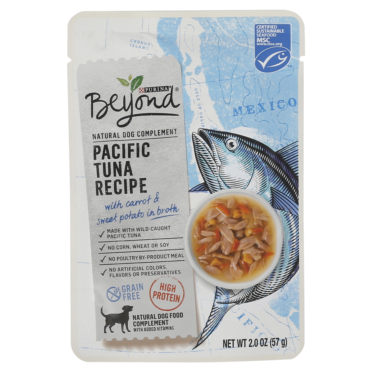 slide 1 of 1, Beyond Purina Grain Free, High Protein Wet Dog Food Complement; Pacific Tuna Recipe with Carrot & Sweet Potato, 2 oz