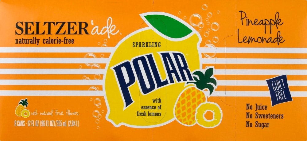 slide 1 of 1, Polar Seltzer'Ade, Sparkling, Pineapple Lemonade - 96 fl oz, 96 fl oz