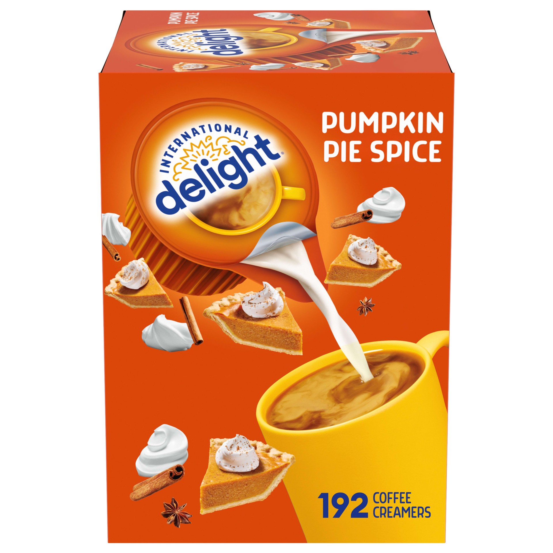 slide 1 of 5, International Delight Coffee Creamer Singles, Pumpkin Pie Spice, 192 Count, 192 pk