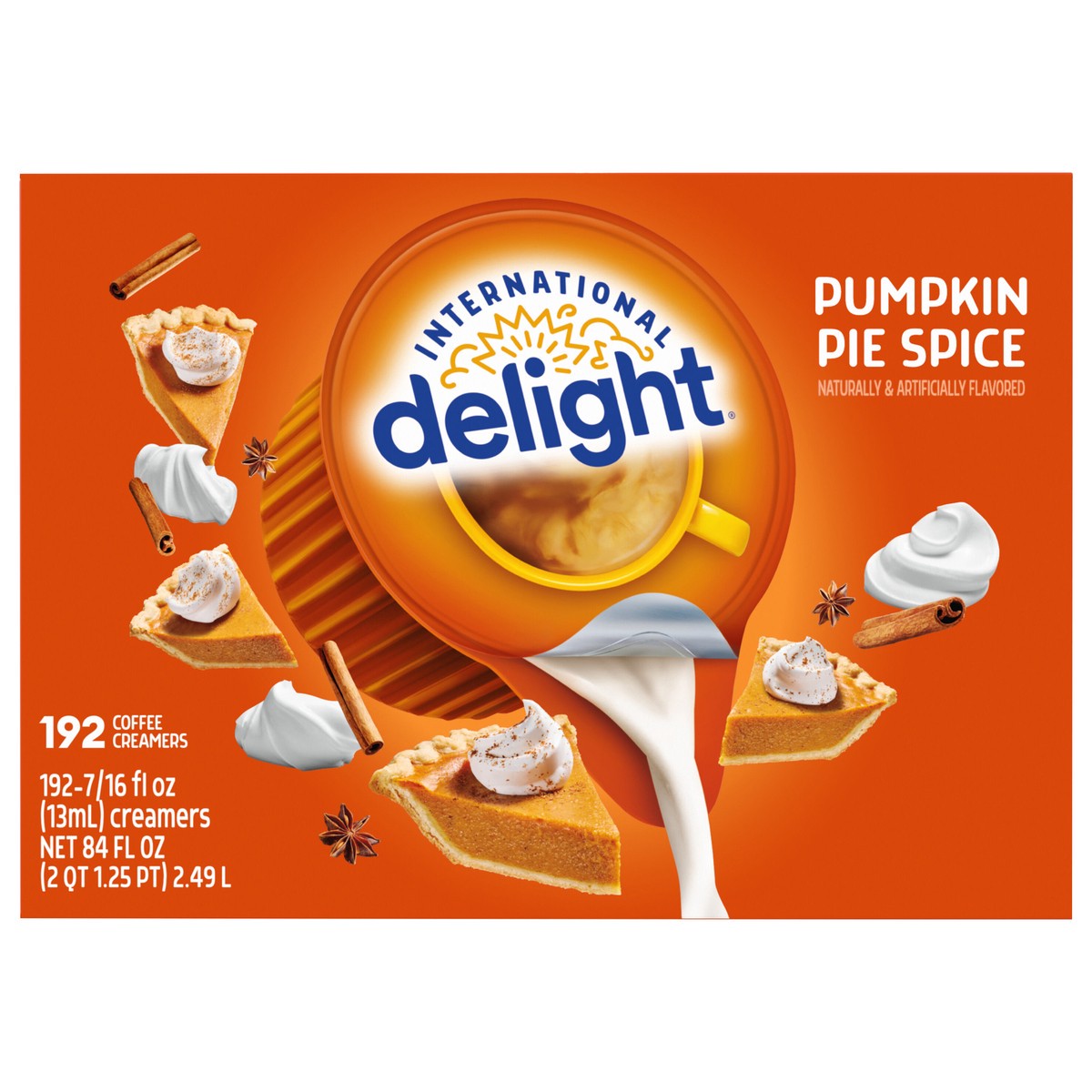 slide 1 of 5, International Delight Pumpkin Pie Spice Coffee Creamer Singles, 192 Count, 192 ct