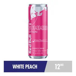 Red Bull Summer Edition Energy Drink, White Peach, 12 fl. oz. can, with 114mg Caffeine, Taurine & B Vitamins