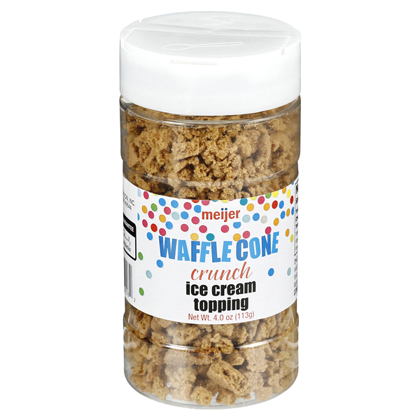 slide 1 of 1, Meijer Waffle Cone Crunch Ice Cream Topping, 4 oz
