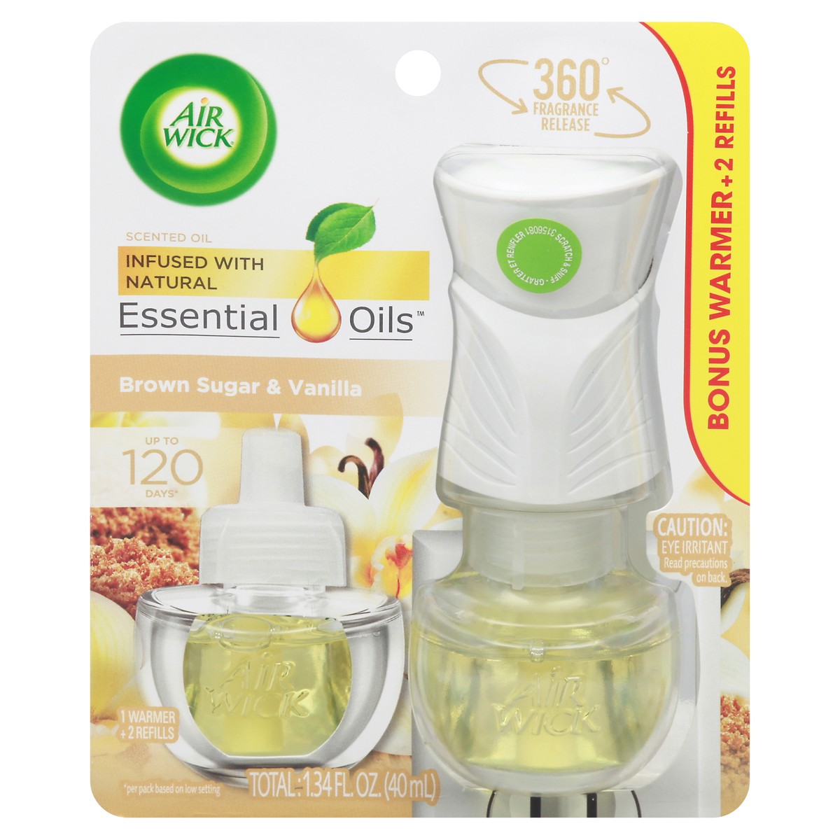 slide 6 of 12, Air Wick Essential Oils Scented Oil Brown Sugar & Vanilla Warmer + Refills 3 1 ea, 1 ea