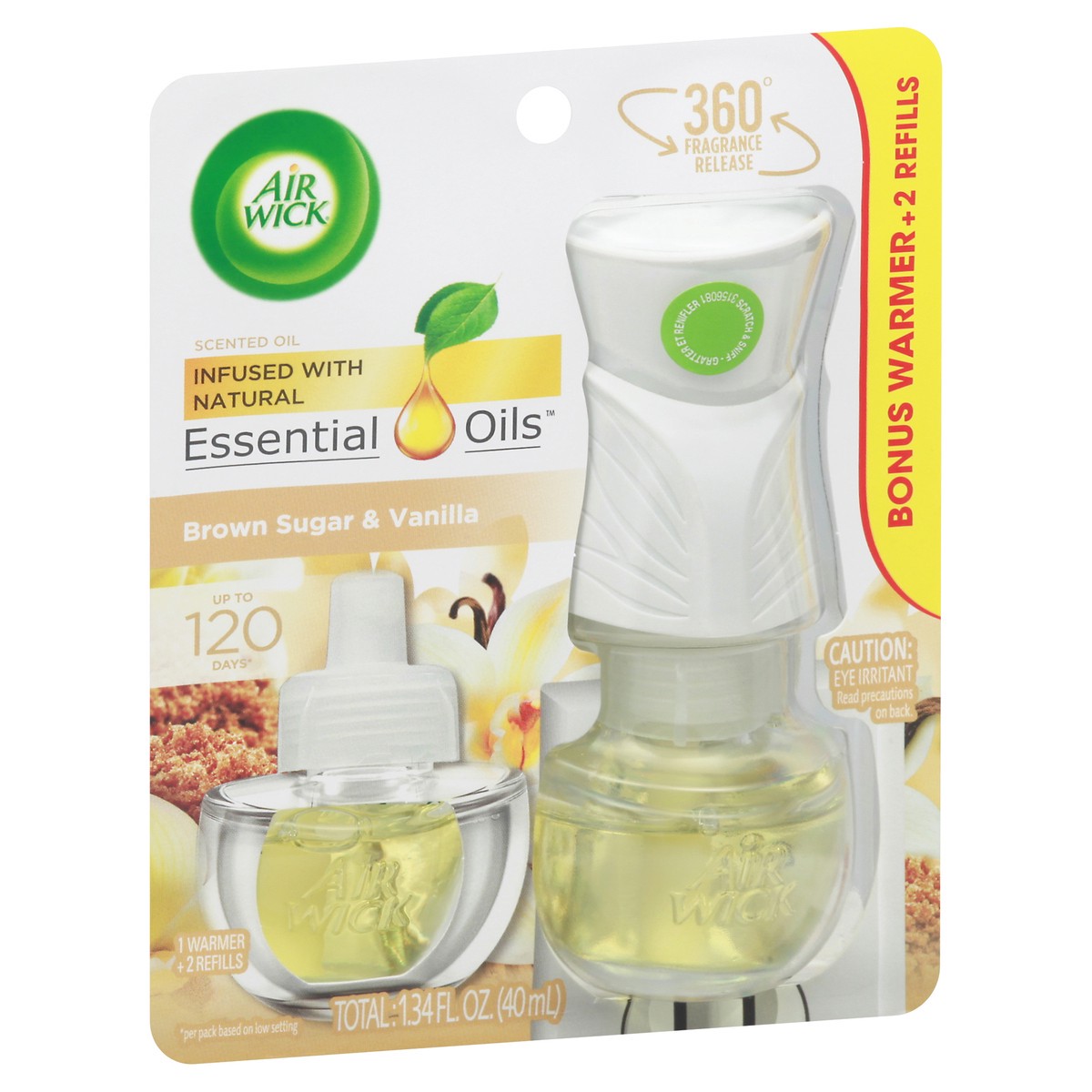 slide 7 of 12, Air Wick Essential Oils Scented Oil Brown Sugar & Vanilla Warmer + Refills 3 1 ea, 1 ea