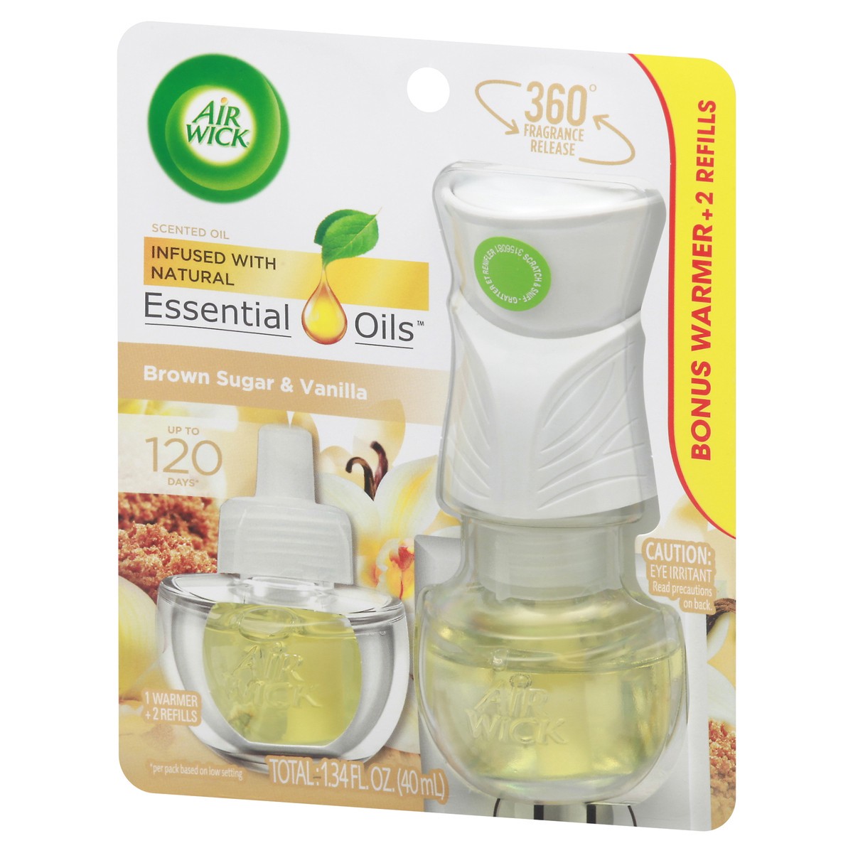 slide 11 of 12, Air Wick Essential Oils Scented Oil Brown Sugar & Vanilla Warmer + Refills 3 1 ea, 1 ea