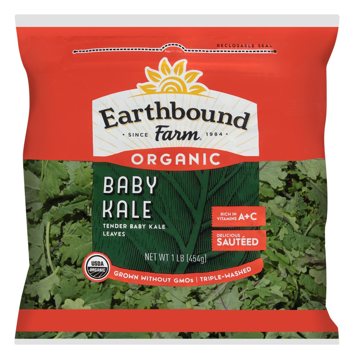 slide 1 of 1, Earthbound Farms Organic Kale Deep Green Blends, 1 lb