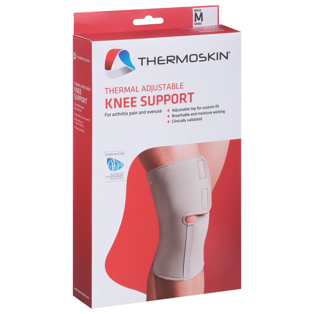 slide 8 of 12, Thermoskin M Beige Adjustable Thermal Knee Support 1 ea, 1 ea