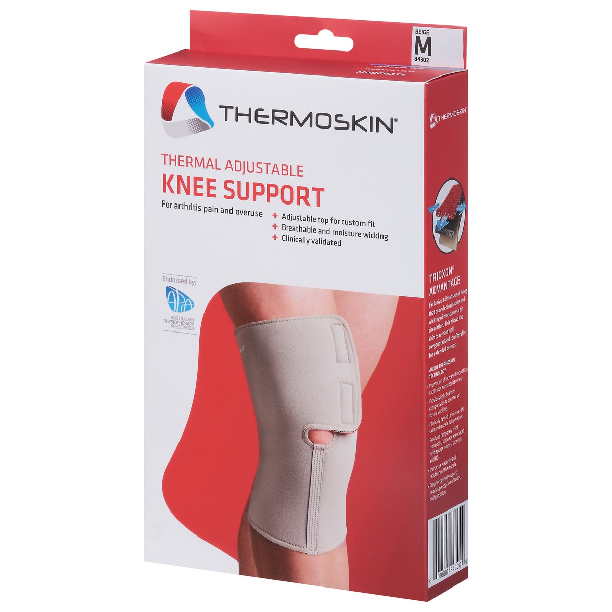 slide 9 of 12, Thermoskin M Beige Adjustable Thermal Knee Support 1 ea, 1 ea