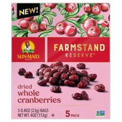 Sun-Maid Farmstand Reserve™ Dried Whole Cranberries 5-Count Box/.8oz Bag