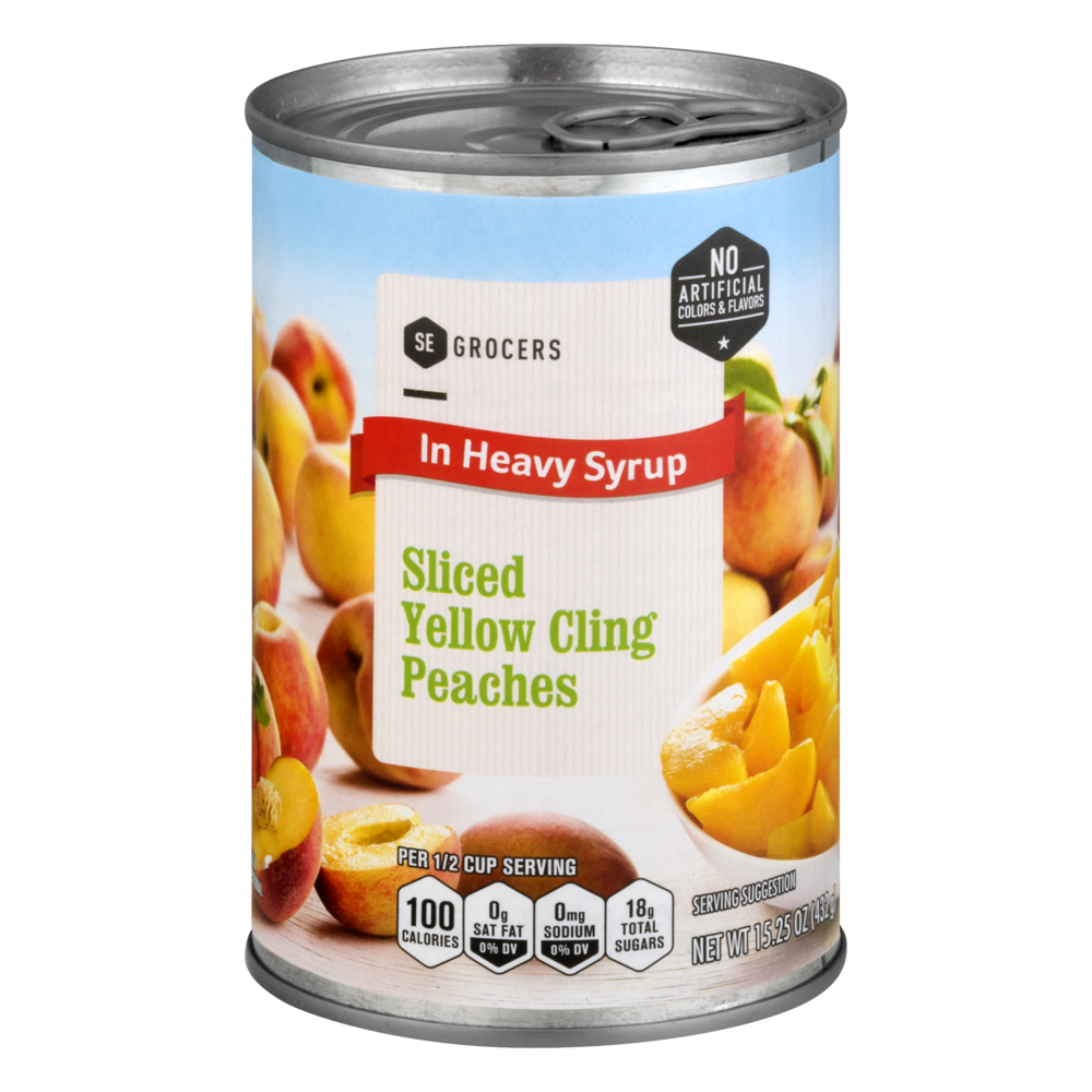 slide 1 of 1, SE Grocers Peaches Sliced Yellow Cling In Heavy Syrup, 15.2 oz