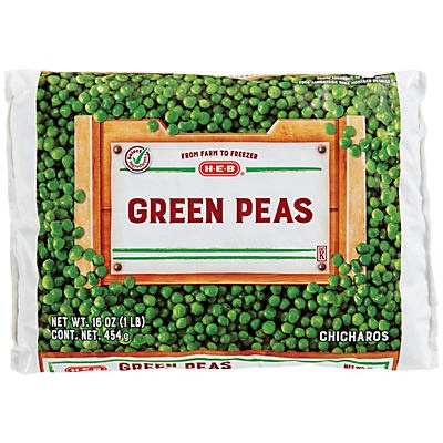 slide 1 of 1, H-E-B Green Peas, 16 oz