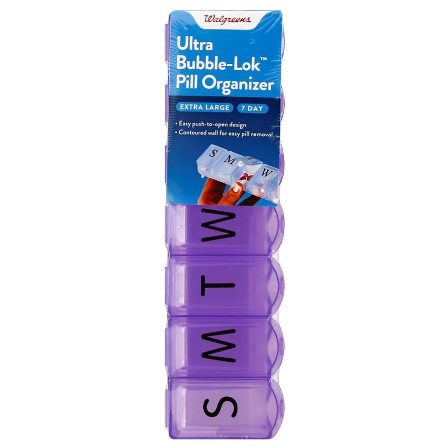 slide 1 of 1, Walgreens Extra Large Ultra Bubble-Lok Pill Organizer, 1 ct