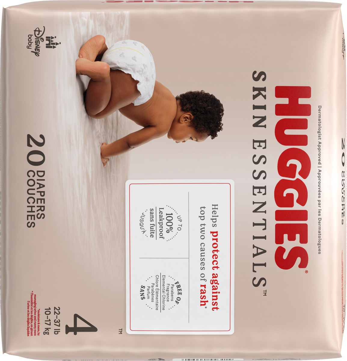 slide 6 of 11, Huggies Skin Essentials Baby Diapers, Size 4 (22-37 lbs), 20 Ct, 20 ct