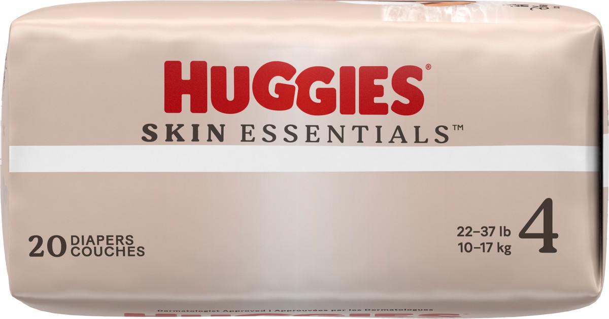 slide 11 of 11, Huggies Skin Essentials Baby Diapers, Size 4 (22-37 lbs), 20 Ct, 20 ct