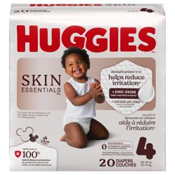 Huggies Skin Essentials Baby Diapers, Size 4 (22-37 lbs), 20 Ct