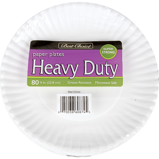 slide 1 of 1, Best Choice Super Strong Heavy Duty Plates, 80 ct