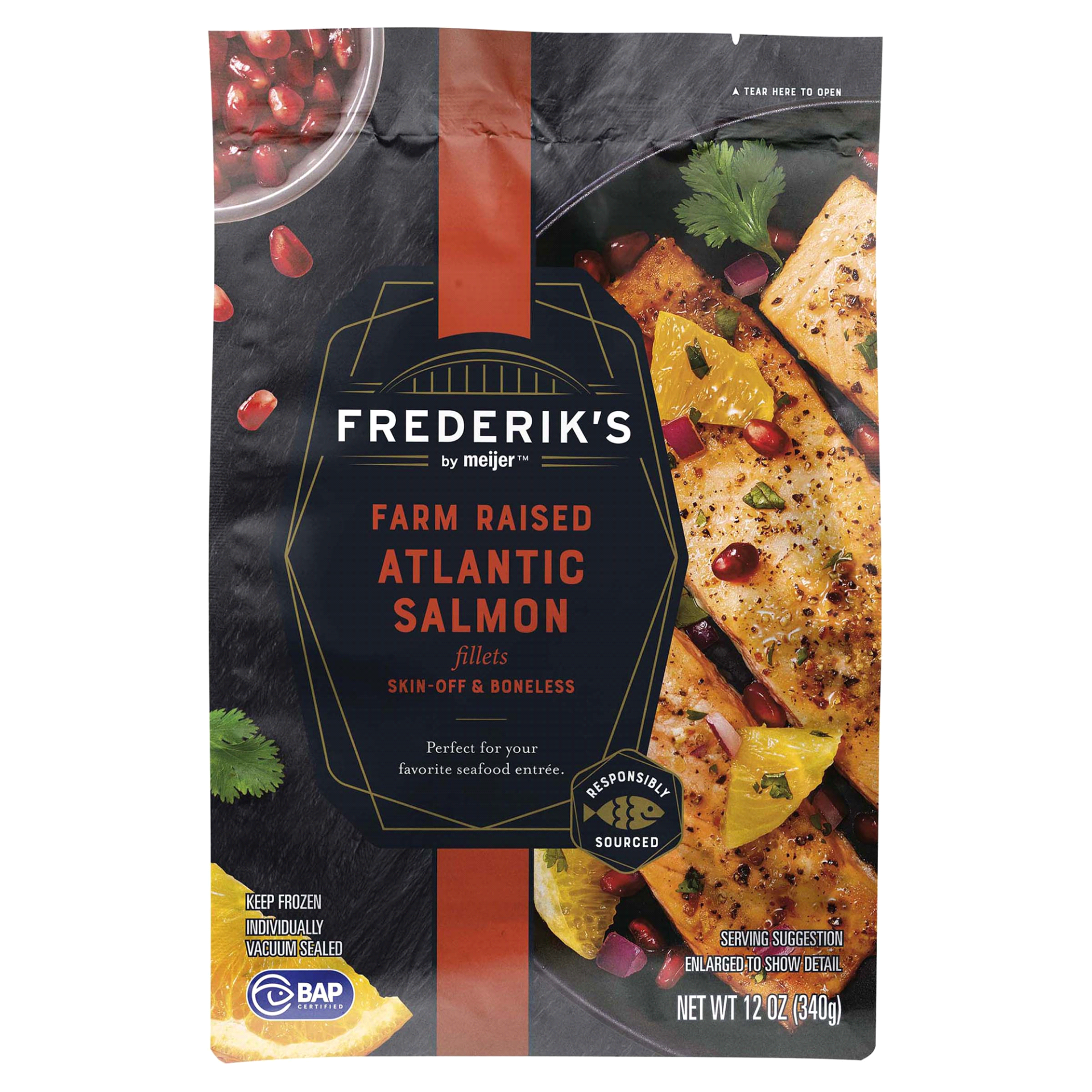 slide 1 of 1, Frederik's by Meijer Farm Raised Atlantic Salmon Fillets, 12 oz, 12 oz
