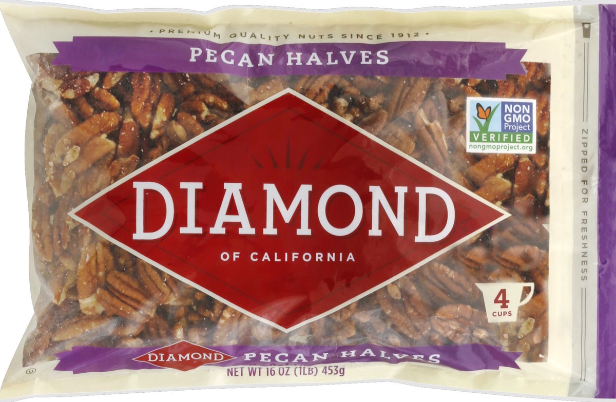 slide 3 of 5, Diamond Halves Pecans, 16 oz