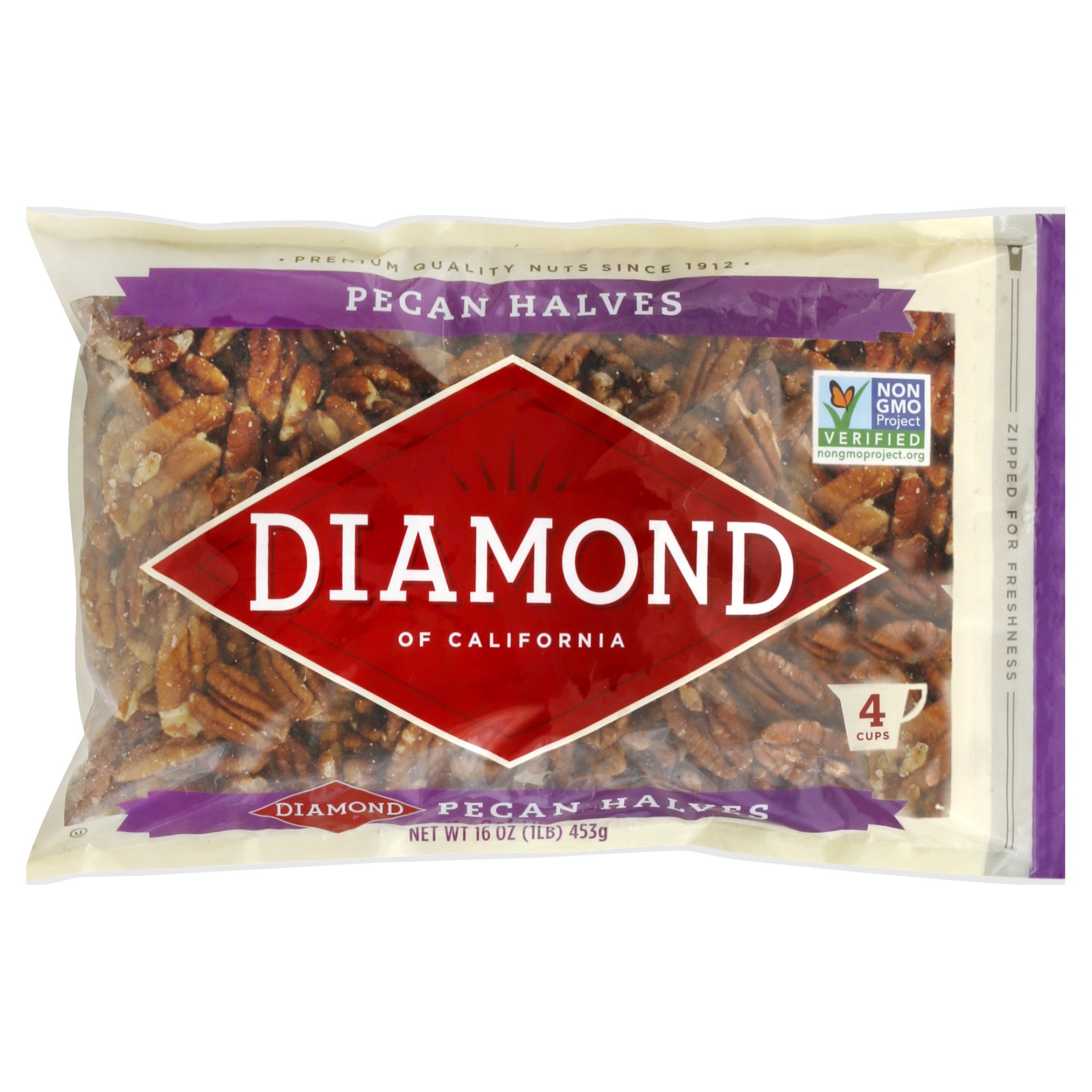 slide 1 of 5, Diamond Halves Pecans, 16 oz