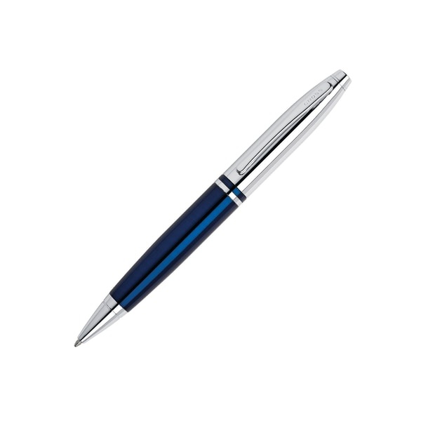slide 1 of 2, Cross Calais Ballpoint Pen, Medium Point, Blue/Chrome Barrel, Black Ink, 1 ct