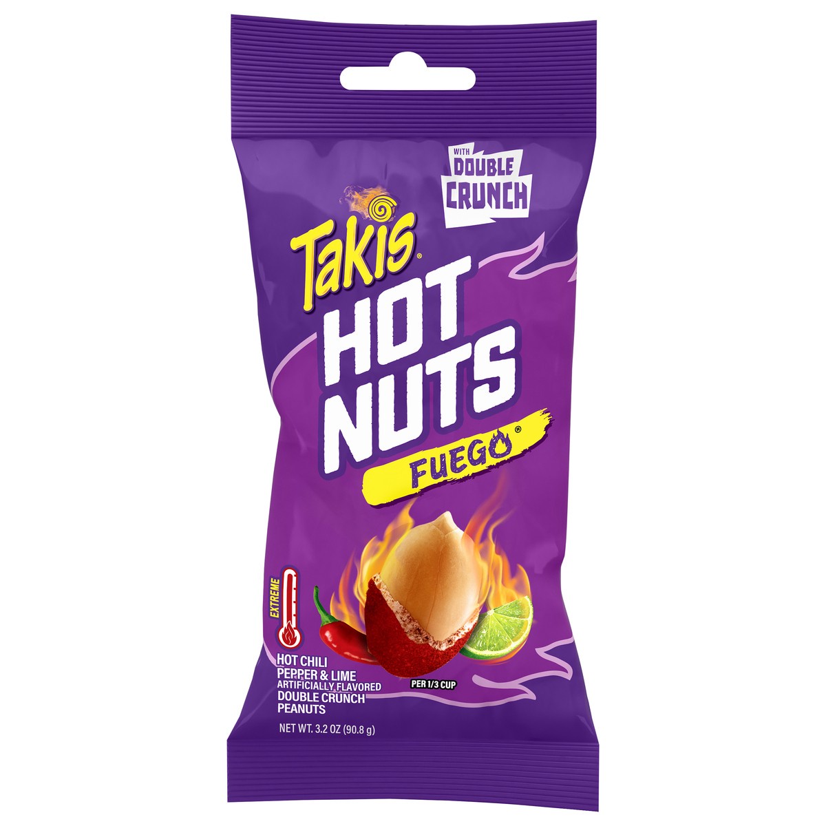 slide 1 of 9, Takis Hot Nuts Extreme Fuego Double Crunch Peanuts 3.2 oz, 3.2 oz