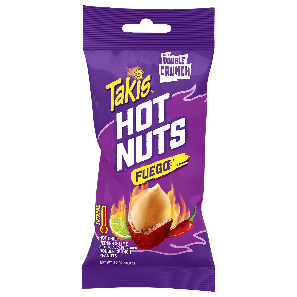 slide 1 of 9, Takis Hot Nuts Extreme Fuego Double Crunch Peanuts 3.2 oz, 3.2 oz