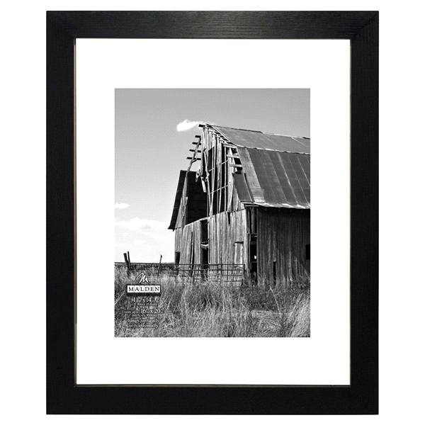 slide 1 of 1, Malden Distressed Matted Black Float Picture Frame, 1 ct