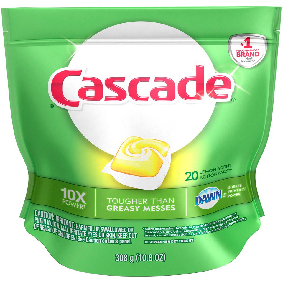 slide 4 of 4, Cascade Dishwasher Detergent 20 ea, 20 ct