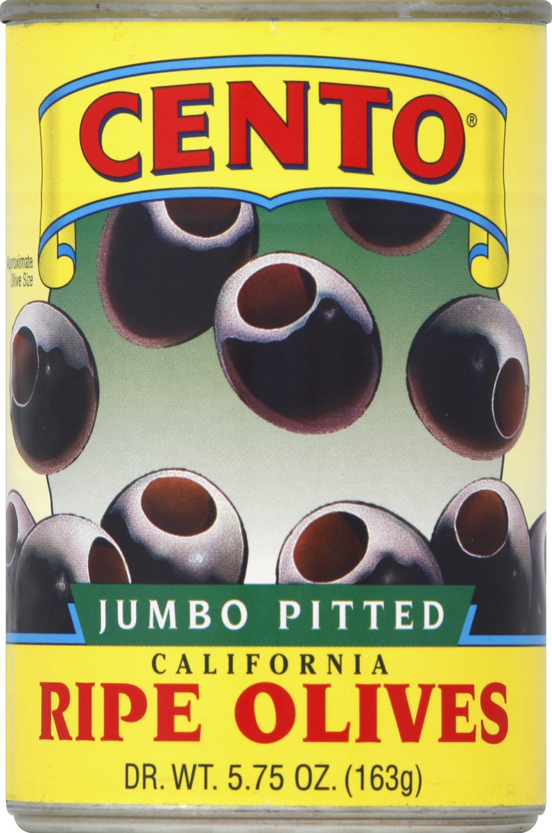 slide 1 of 3, Cento Jumbo Pitted California Ripe Olives, 5.75 oz