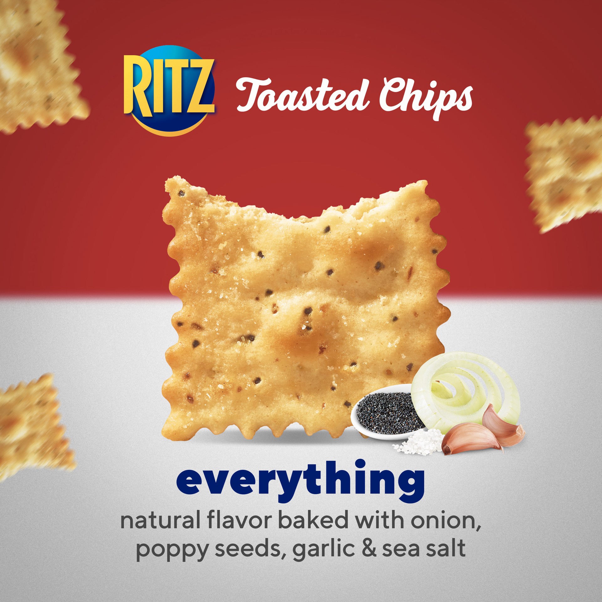 slide 4 of 5, RITZ Toasted Chips Everything Crackers, 8.1 oz, 8.1 oz