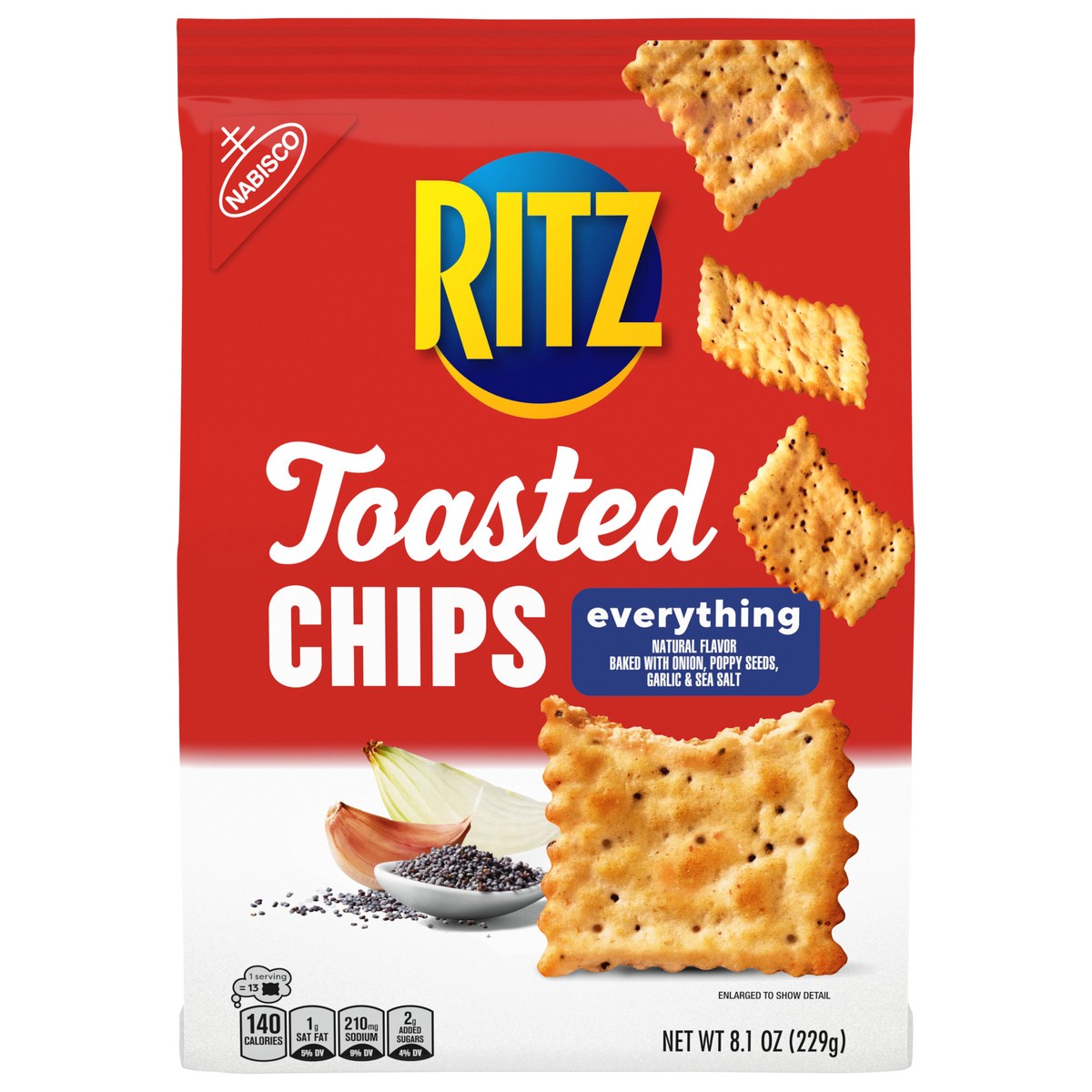slide 1 of 5, RITZ Toasted Chips Everything Crackers, 8.1 oz, 8.1 oz