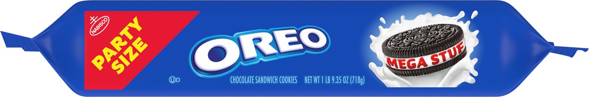 slide 6 of 9, OREO Mega Stuf Chocolate Sandwich Cookies, Party Size, 1 lb 9.35 oz, 25.35 oz
