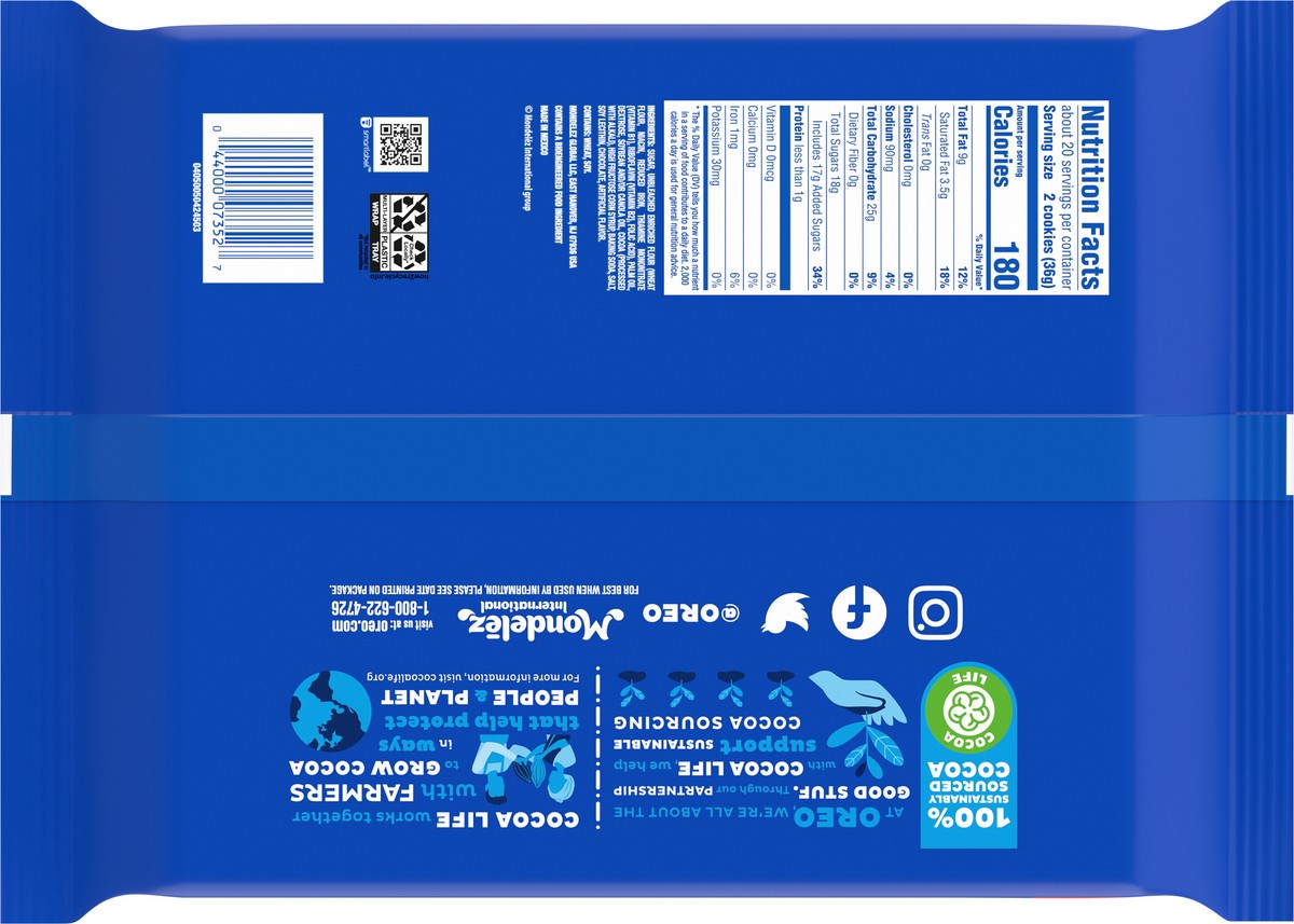 slide 3 of 9, OREO Mega Stuf Chocolate Sandwich Cookies, Party Size, 1 lb 9.35 oz, 25.35 oz