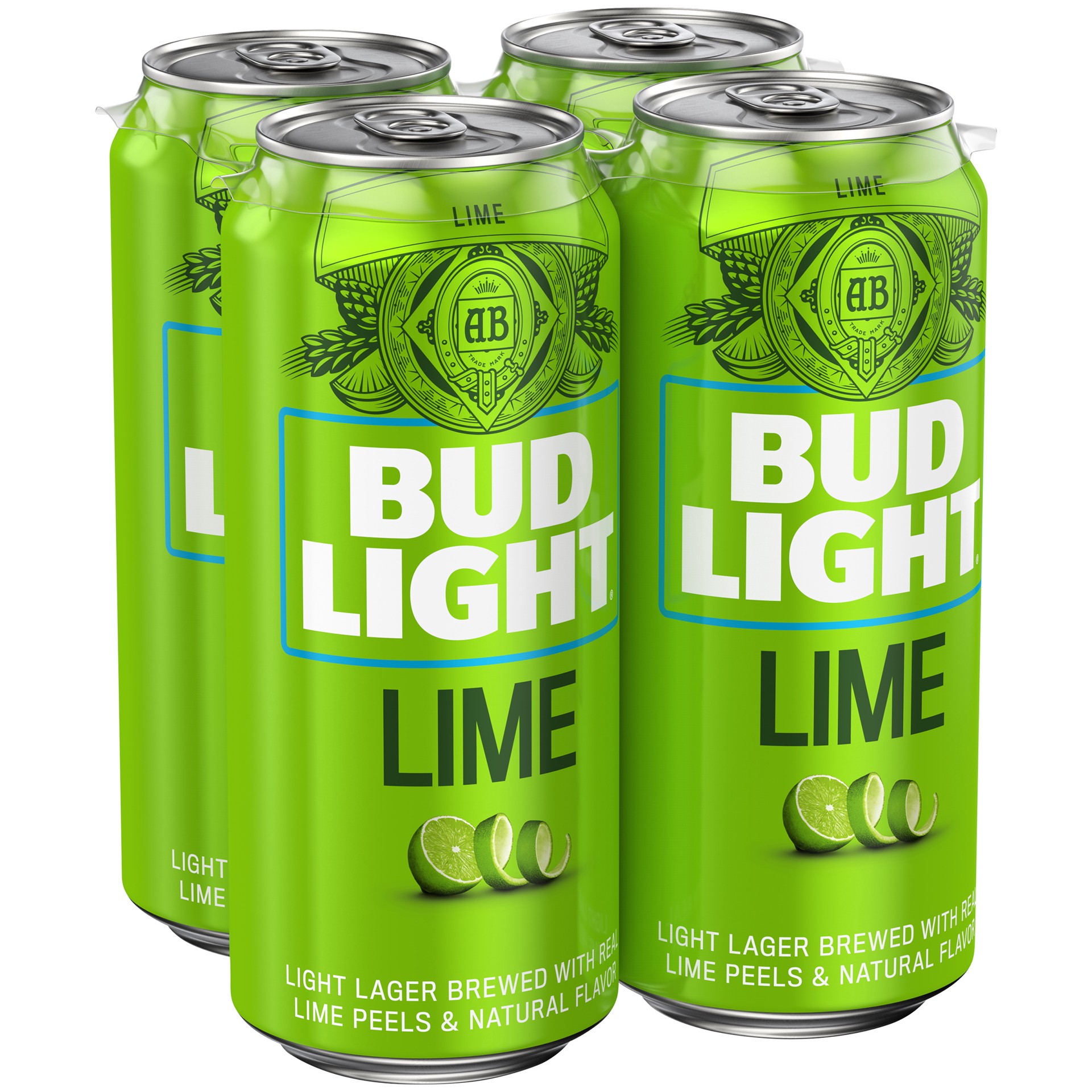 slide 1 of 2, Bud Light Lime Beer, 4 Pack 16 fl. oz. Cans, 4 ct; 16 fl oz