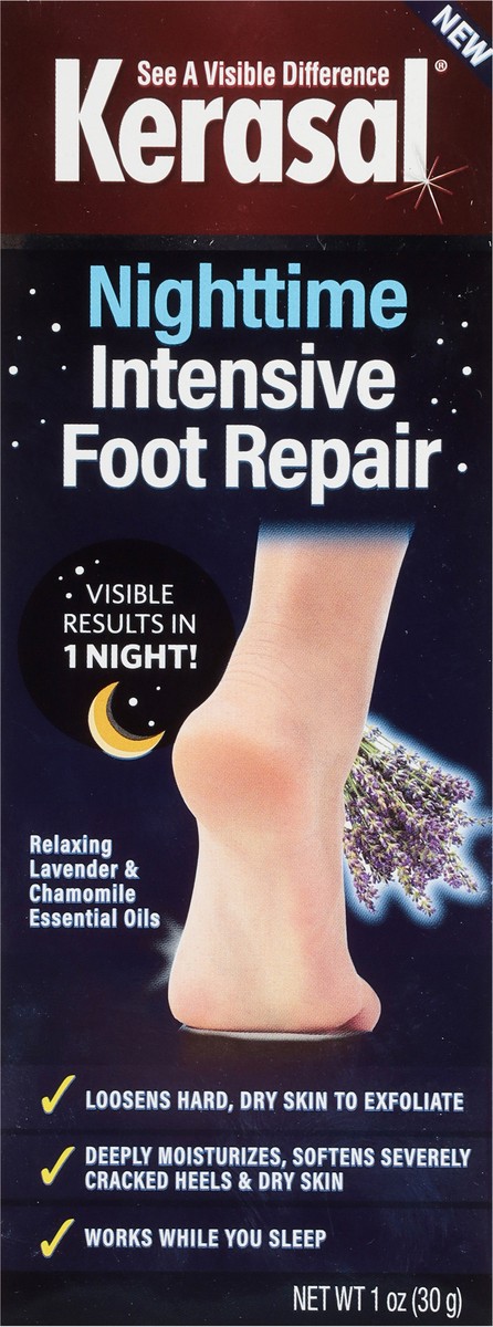 slide 4 of 12, Kerasal Nighttime Intensive Foot Repair 1 oz, 1 oz