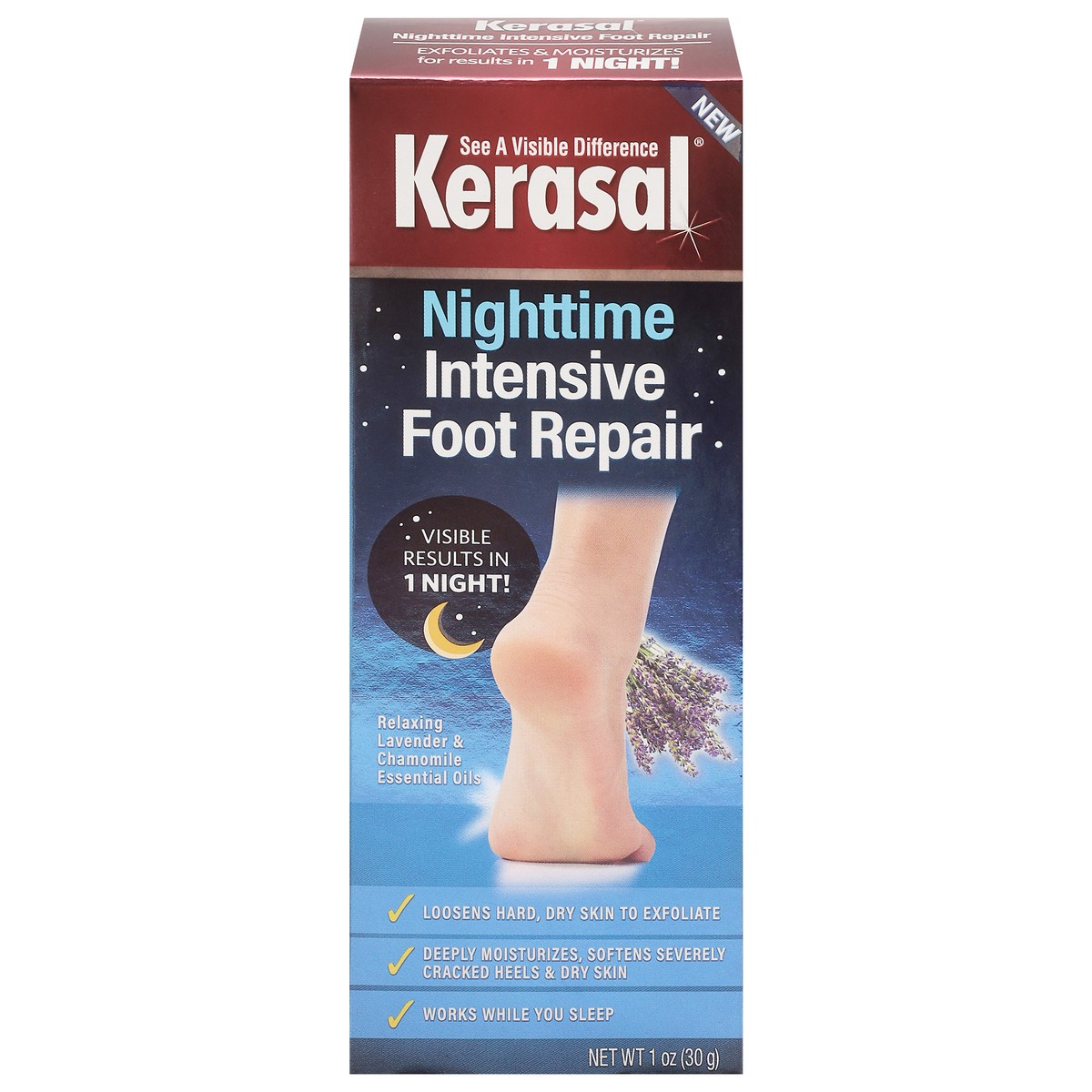 slide 2 of 12, Kerasal Nighttime Intensive Foot Repair 1 oz, 1 oz