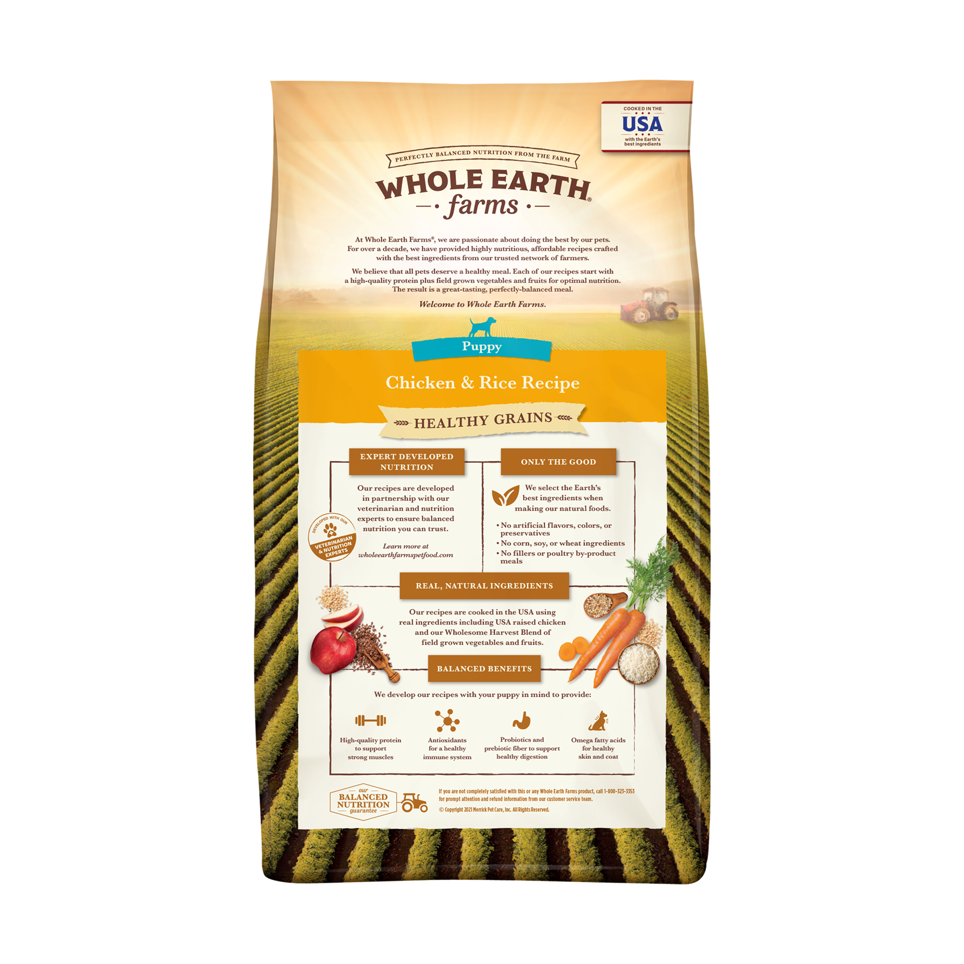 slide 3 of 4, Whole Earth Farms Healthy Grains Dry Puppy Food, Chicken and Rice Recipe - 25 lb Bag, 25 lb