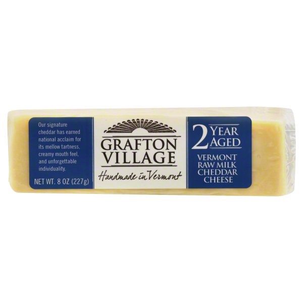 slide 1 of 5, Grafton Village Cheese, Cheddar, Vermont Raw Milk, 8 oz