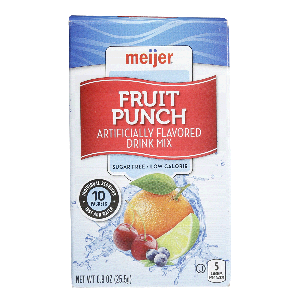 slide 1 of 4, Meijer Free & Light Fruit Punch Drink Mix, 0.7 oz