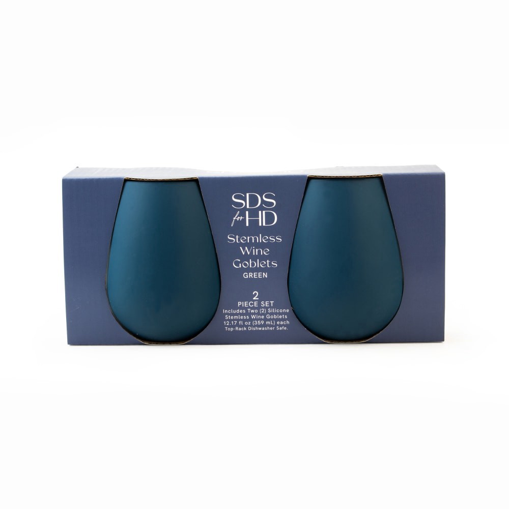 slide 1 of 1, SDS for HD Designs Silicone Stemless Goblets - Green, 2 ct / 12.17 fl oz