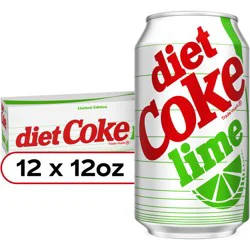 Diet Coke Lime Cola Diet Soda Cans