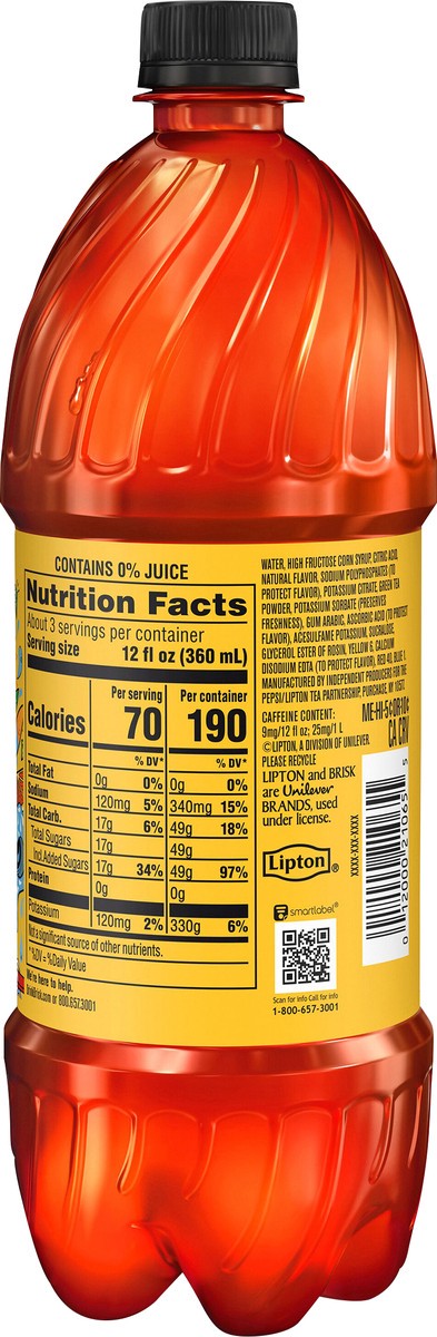 slide 7 of 8, Brisk Iced Tea Blood Orange 1 Liter, 1.05 qt