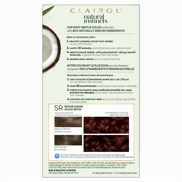 slide 2 of 5, Clairol Healthy Looking Natural Instincts 5R Medium Auburn Hair Color, 1 ct