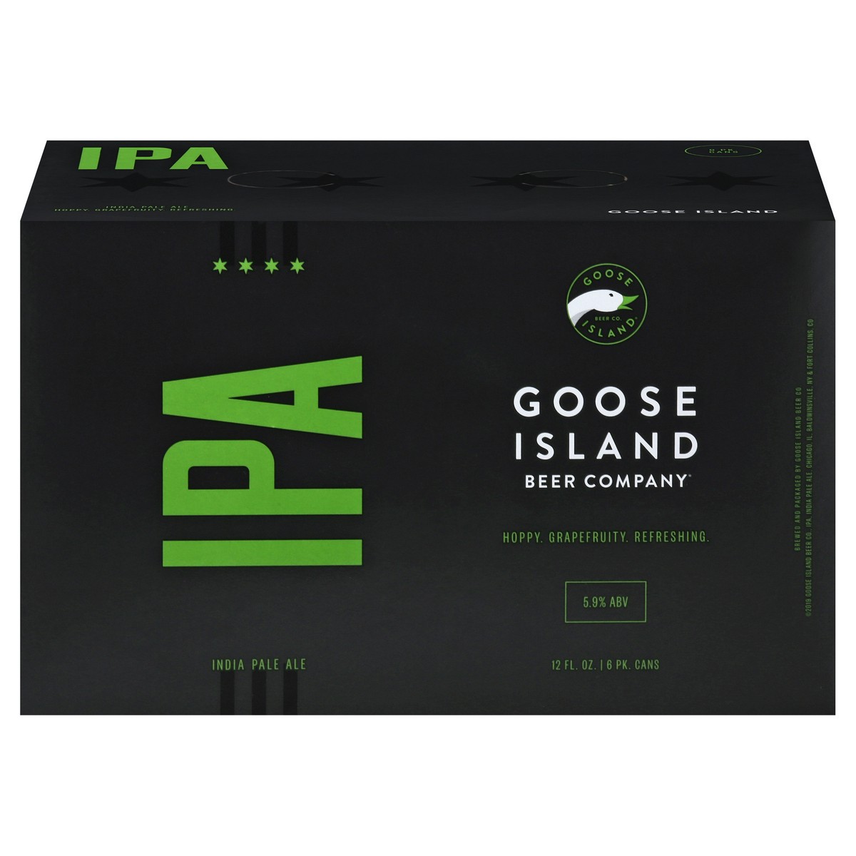 slide 1 of 2, Goose Island Beer Co. IPA, 6 Pack 12 FL OZ Cans, 72 fl oz