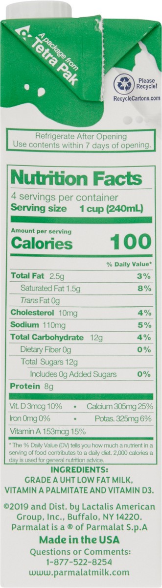 slide 4 of 8, Parmalat 1% Lowfat Grade A Milk, 32 oz