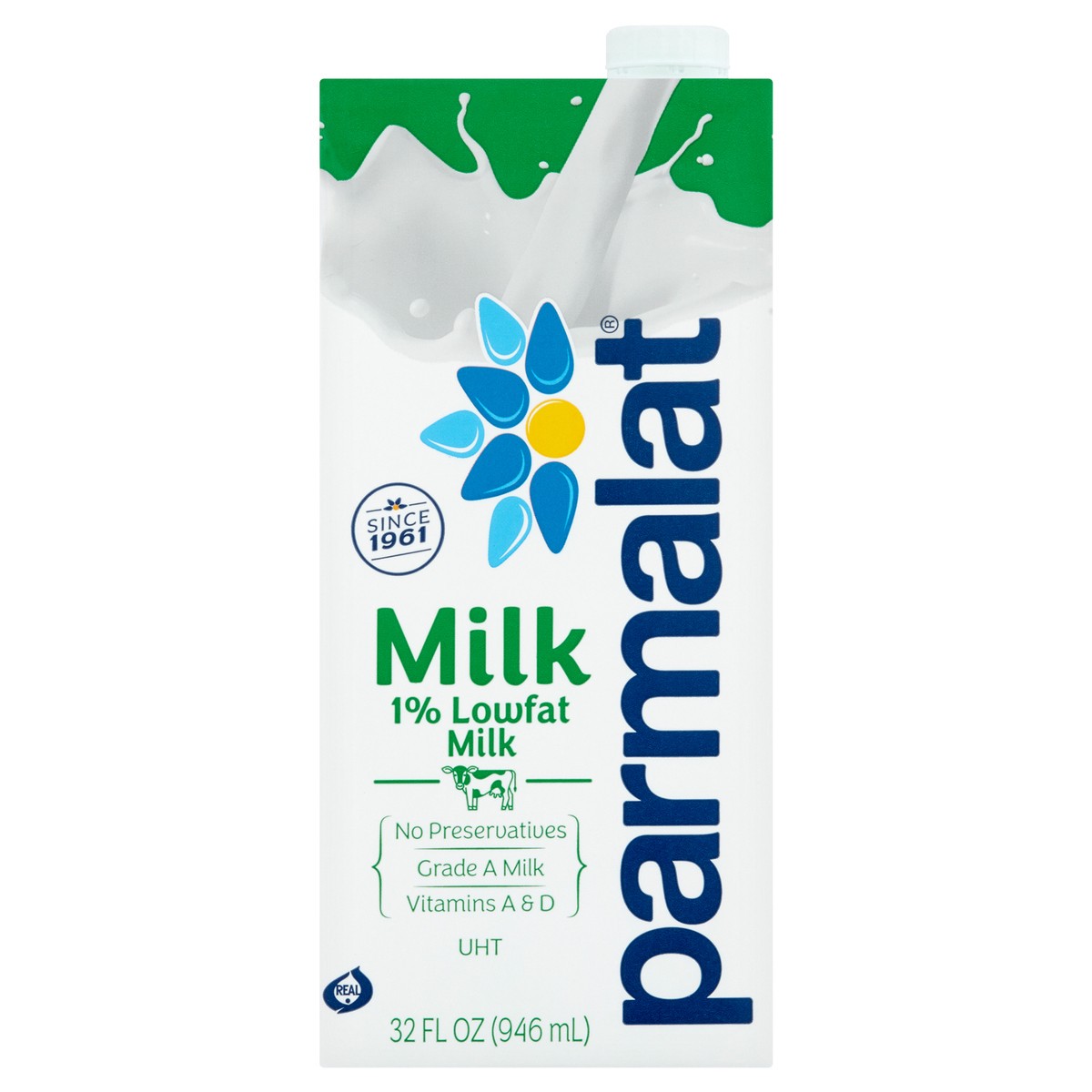 slide 1 of 8, Parmalat 1% Lowfat Grade A Milk, 32 oz