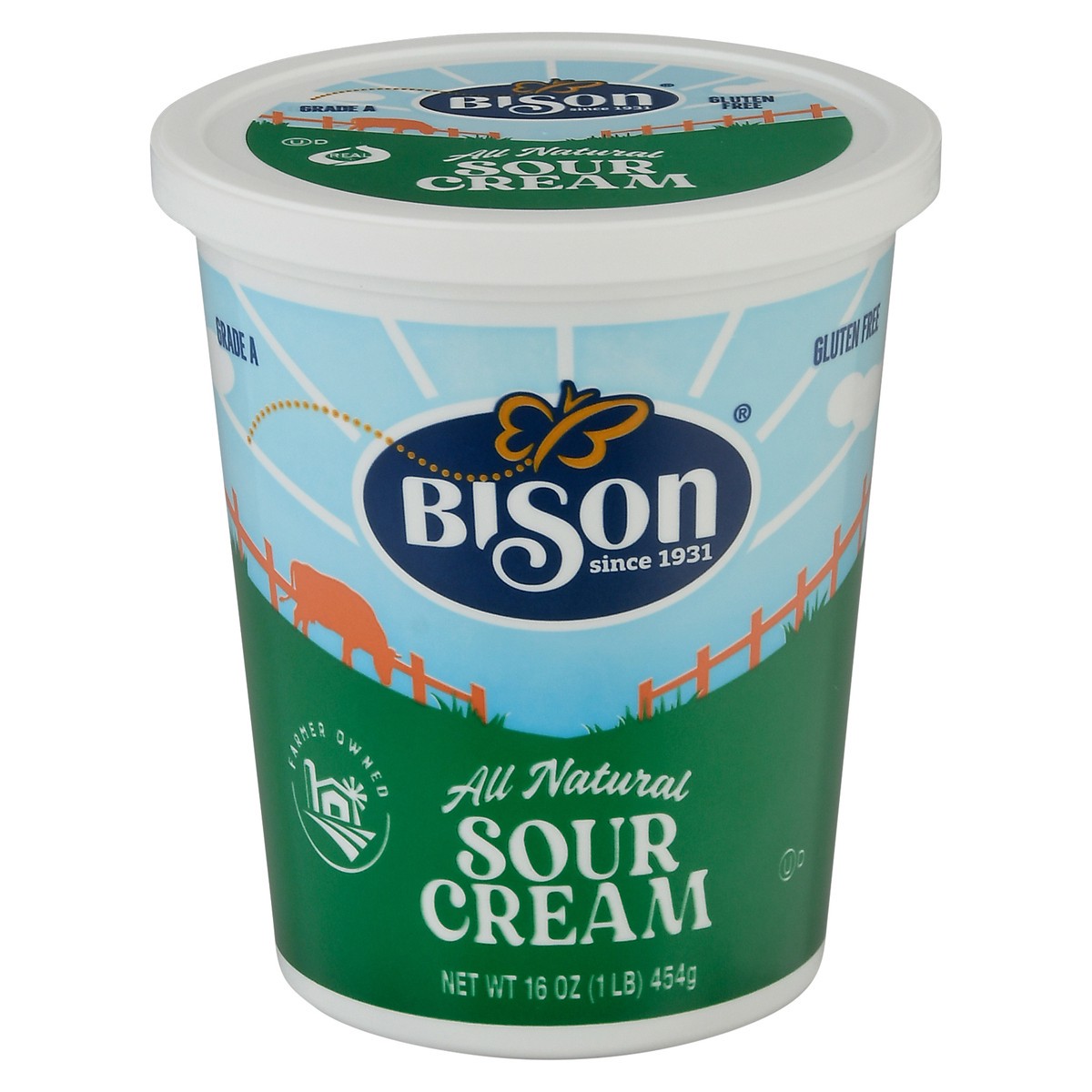 slide 1 of 3, Bison Sour Cream 16 oz Plastic Container, 16 oz