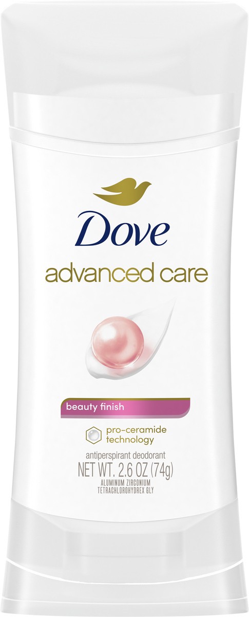 slide 3 of 3, Dove Advanced Care 48-Hour Antiperspirant & Deodorant Stick, Beauty Finish, 2.6 Oz, 2.6 oz